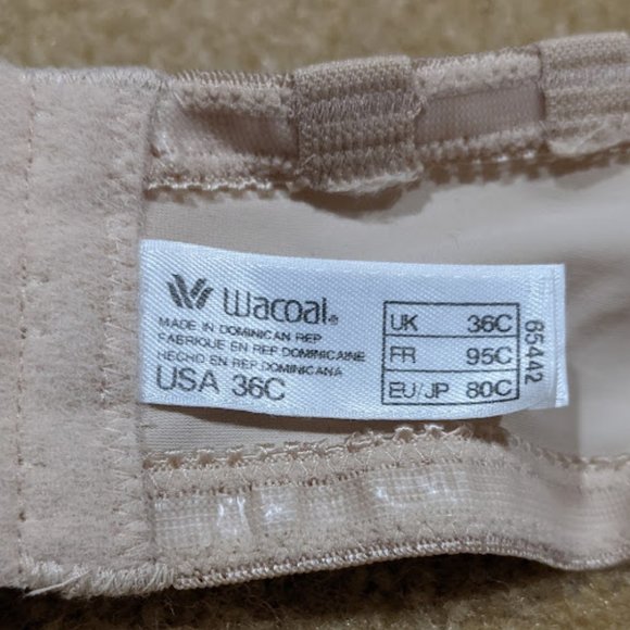 Wacoal Strapless Bra Custom Contours Convertible 36C Nude/Beige - Picture 5 of 6